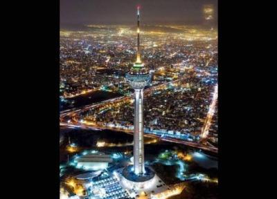 زیبایی برج میلاد در تاریکی شب های تهران